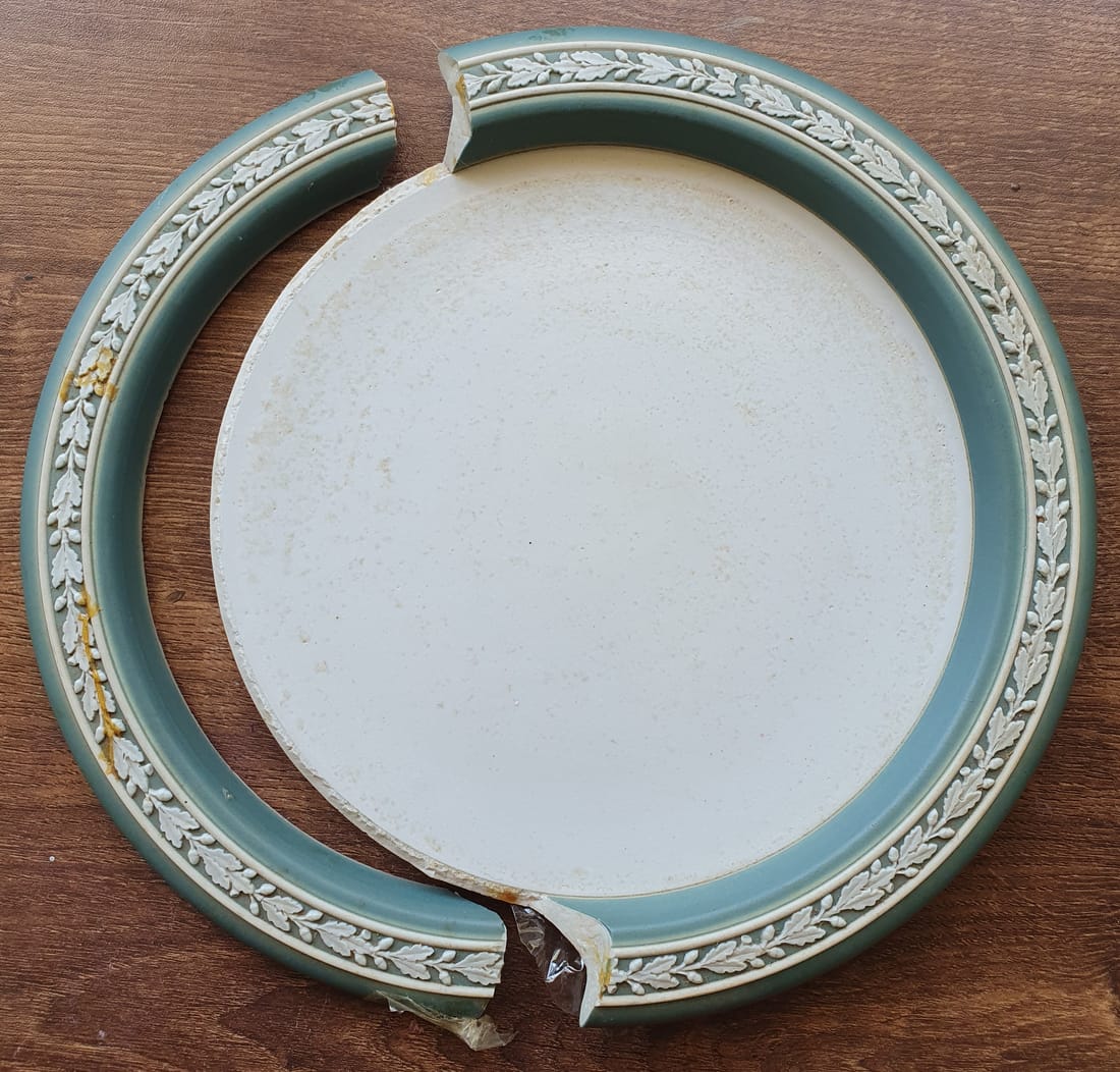 Jasperware Plate, before treatment